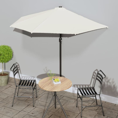 Umbrelă de soare pentru balcon tijă aluminiu nisipiu 270x144cm