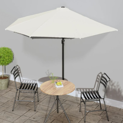 Umbrelă de soare de balcon - tijă aluminiu - nisipiu - 300x155 cm