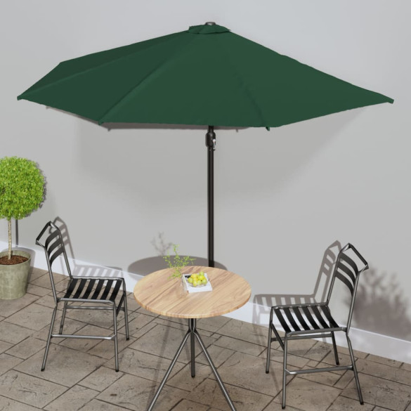 Umbrelă de soare de balcon - tijă aluminiu - verde - 300x155 cm