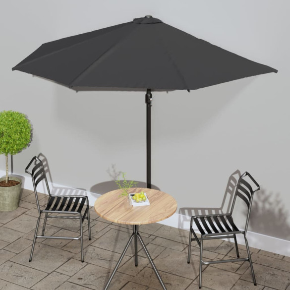 Umbrelă de soare de balcon - tijă aluminiu - antracit - 300x155 cm