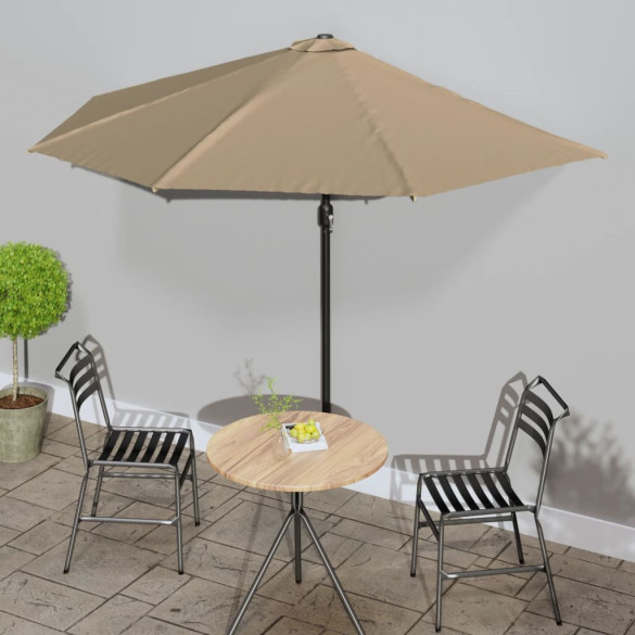 Umbrelă de soare de balcon - tijă aluminiu - gri taupe 300x155 cm