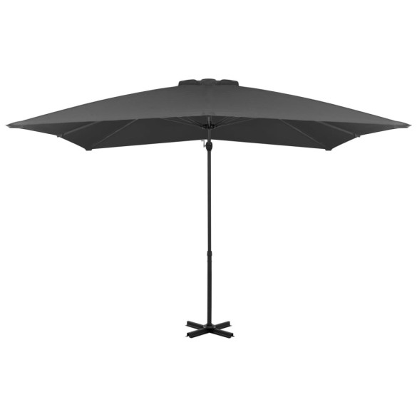 Umbrelă suspendată cu stâlp din aluminiu - antracit - 250x250 cm