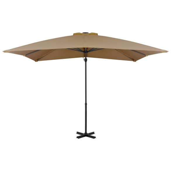 Umbrelă suspendată cu stâlp din aluminiu taupe 250x250 cm