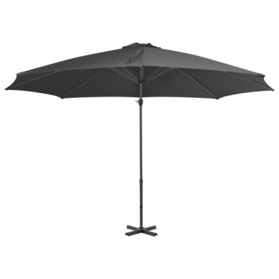 Umbrelă suspendată cu stâlp din aluminiu - antracit - 300 cm