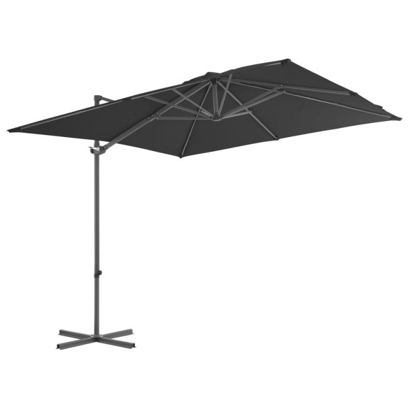 Umbrelă suspendată cu stâlp din oțel - antracit - 250x250 cm