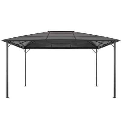 Pavilion cu acoperiș - negru - 4 x 3 x 2,6 m - aluminiu