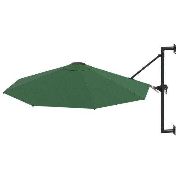 Umbrelă soare - montaj pe perete - tijă metalică - verde - 300 cm