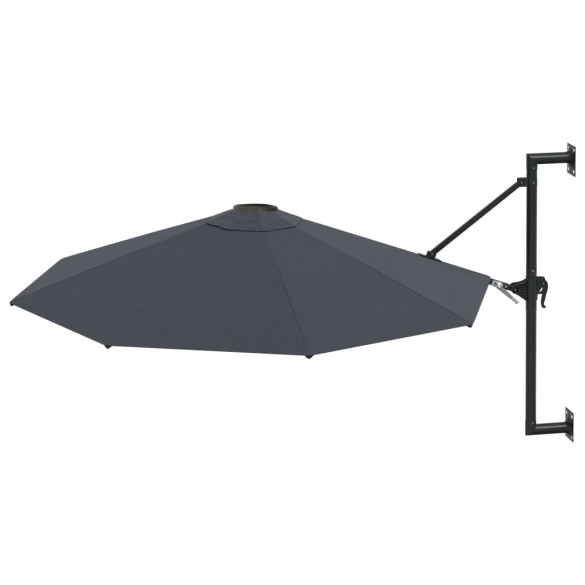 Umbrelă soare - montaj pe perete - stâlp metal - 300 cm - antracit