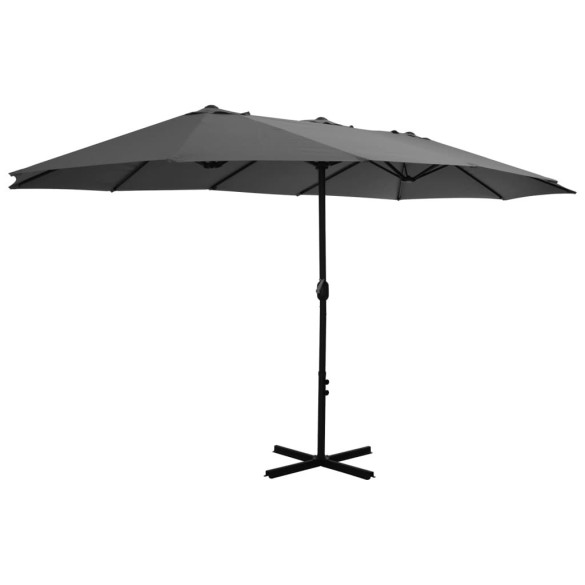 Umbrelă de soare cu stâlp aluminiu - antracit - 460 x 270 cm