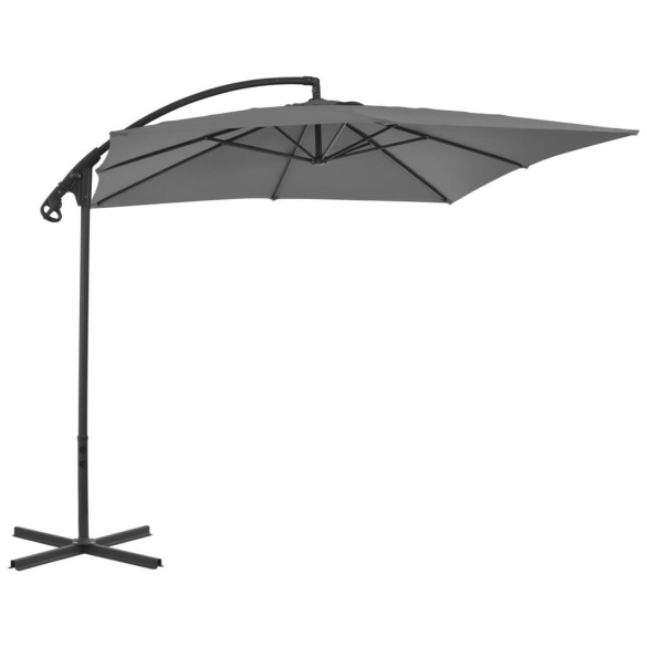 Umbrelă suspendată cu stâlp din oțel - antracit - 250 x 250 cm