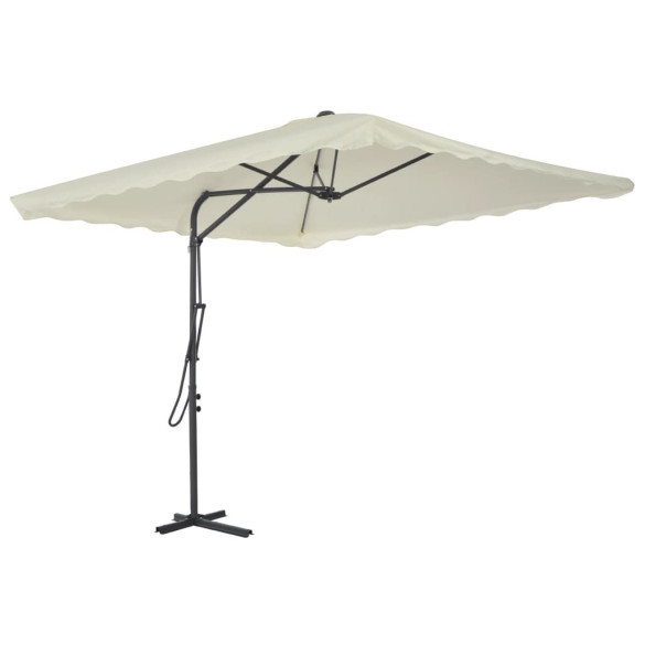 Umbrelă soare de exterior - stâlp din oțel - nisipiu - 250x250 cm