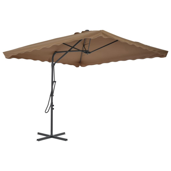 Umbrelă soare de exterior - stâlp oțel - gri taupe - 250 x 250 cm