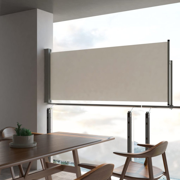 Copertină laterală retractabilă de terasă - crem - 100 x 300 cm