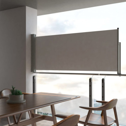 Copertină laterală retractabilă de terasă - gri - 100 x 300 cm