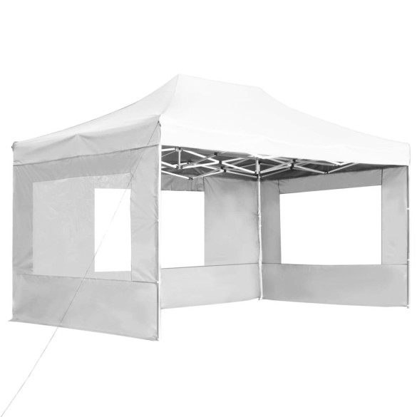 Cort de petrecere pliabil cu pereți - alb - 4,5 x 3 m - aluminiu