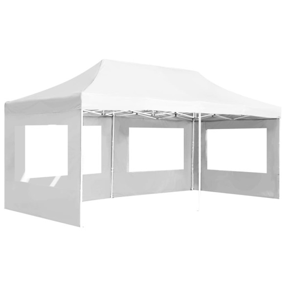 Cort de petrecere pliabil cu pereți - alb - 6 x 3 m - aluminiu