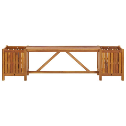 Bancă de grădină cu 2 jardiniere - 150x30x40 cm - lemn de acacia