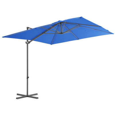 Umbrelă în consolă stâlp din oțel - albastru azuriu - 250x250 cm