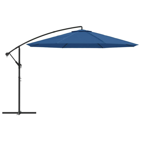 Umbrelă suspendată cu stâlp din aluminiu - albastru - 350 cm