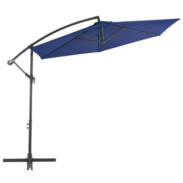 Umbrelă suspendată cu stâlp din aluminiu - albastru - 300 cm