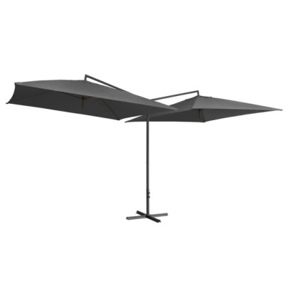 Umbrelă de soare cu stâlp din oțel - antracit - 250x250 cm