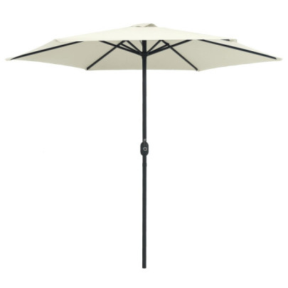 Umbrelă de soare cu stâlp aluminiu - alb nisipiu - 270 x 246 cm