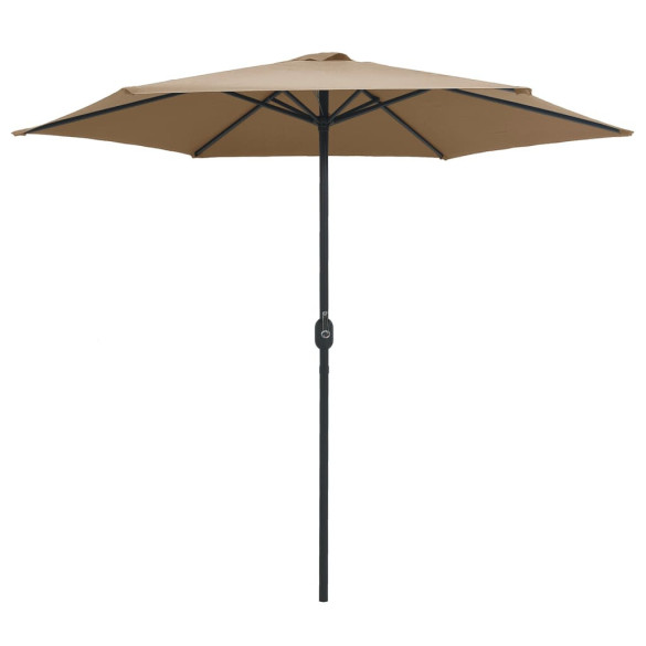 Umbrelă de soare cu stâlp aluminiu - gri taupe - 270 x 246 cm