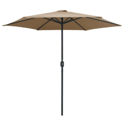 Umbrelă de soare cu stâlp aluminiu - gri taupe - 270 x 246 cm