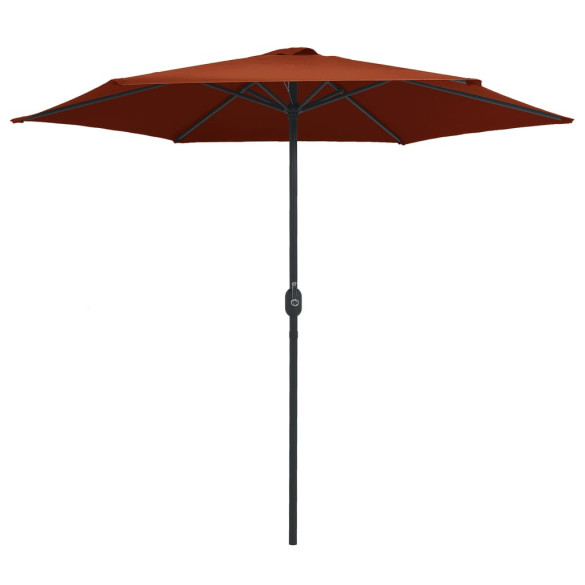 Umbrelă de soare cu stâlp aluminiu - cărămiziu - 270 x 246 cm