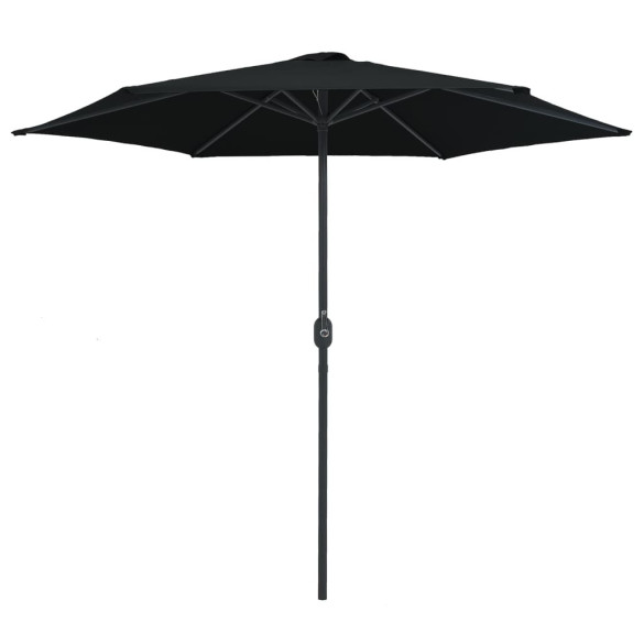 Umbrelă de soare cu stâlp aluminiu - negru - 270 x 246 cm