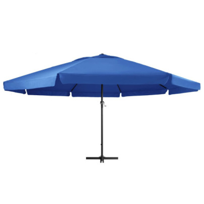 Umbrelă de soare cu stâlp aluminiu - albastru azur - 500 cm