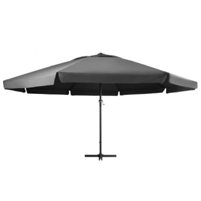 Umbrelă de soare cu stâlp aluminiu - antracit - 600 cm