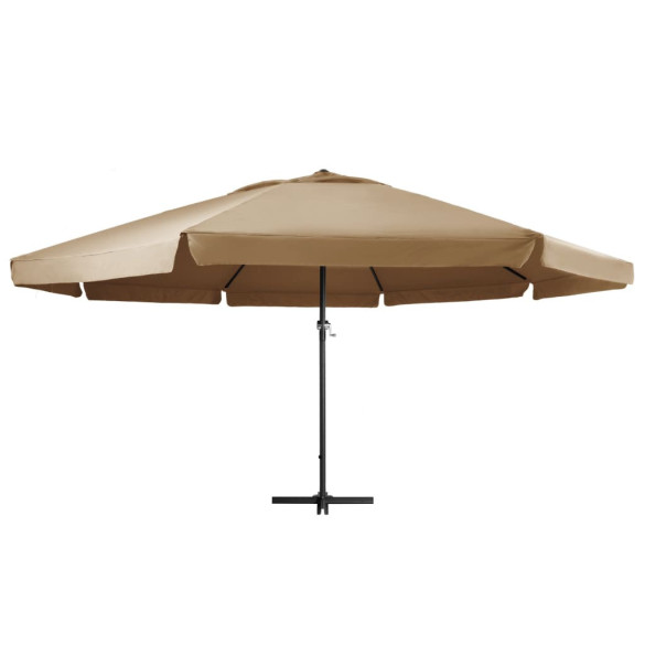 Umbrelă soare de exterior cu stâlp aluminiu gri taupe 600 cm