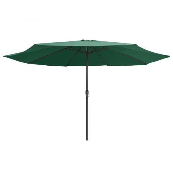 Umbrelă de soare de exterior - stâlp metalic - verde - 400 cm