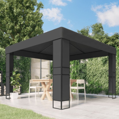 Pavilion cu acoperiș dublu - antracit - 3 x 3 m