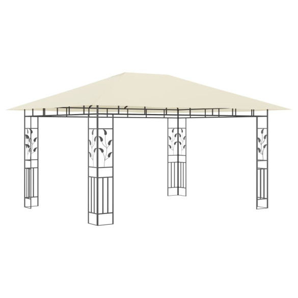 Pavilion cu plasă anti-țânțari - crem - 4x3x2,73 m - 180 g/m²