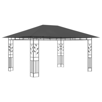 Pavilion cu plasă anti-țânțari - antracit - 4 x 3 x 2,73 m