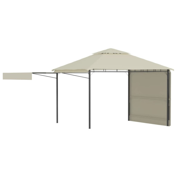 Pavilion cu acoperiș dublu extins - 3x3x2,75 m - crem - 180 g/m²