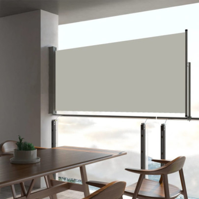 Copertină laterală retractabilă de terasă - crem - 60 x 300 cm