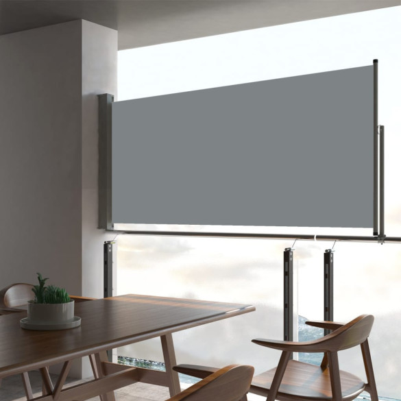 Copertină laterală retractabilă de terasă - gri - 60 x 300 cm