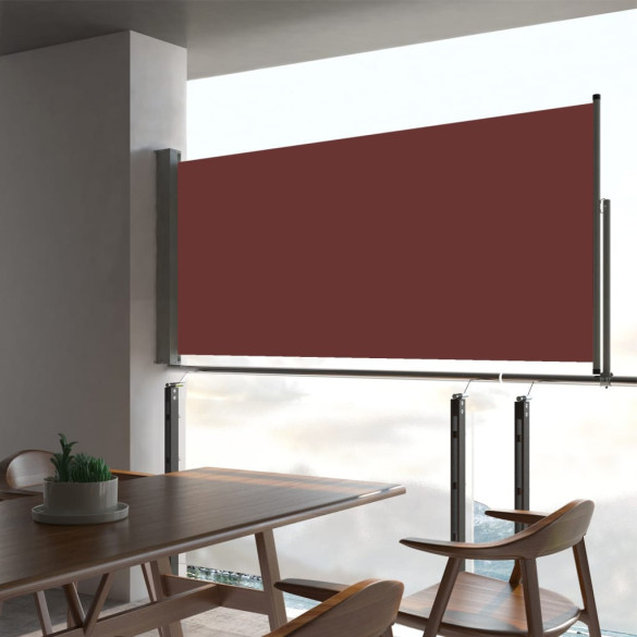 Copertină laterală retractabilă de terasă - maro - 60 x 300 cm