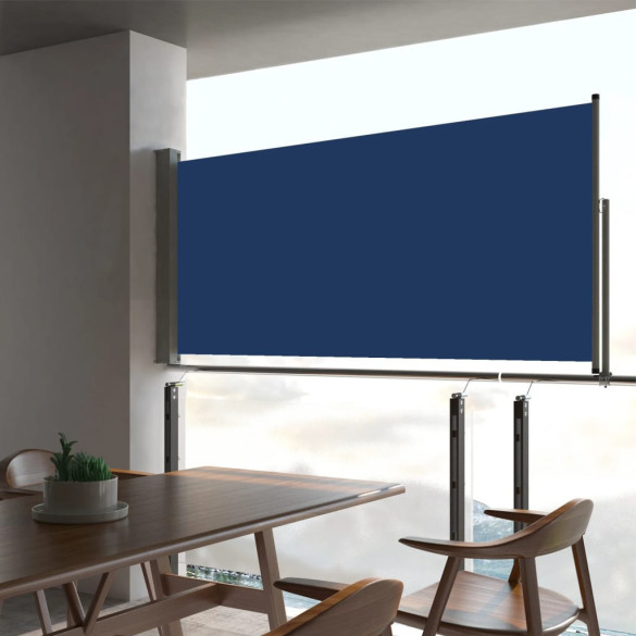 Copertină laterală retractabilă de terasă - albastru - 60x300 cm