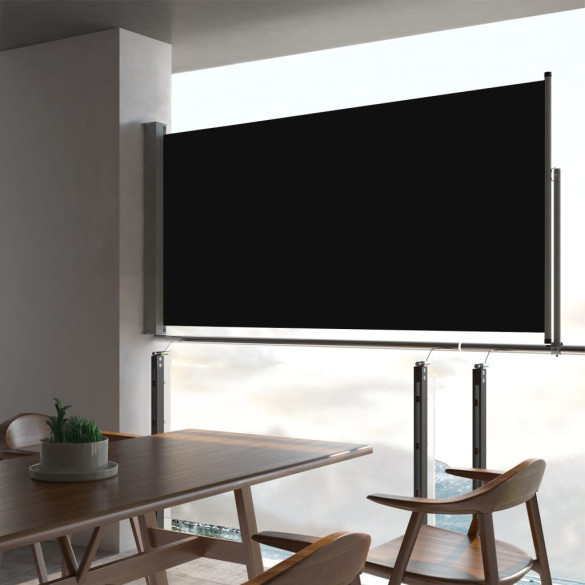 Copertină laterală retractabilă de terasă - negru - 80 x 300 cm