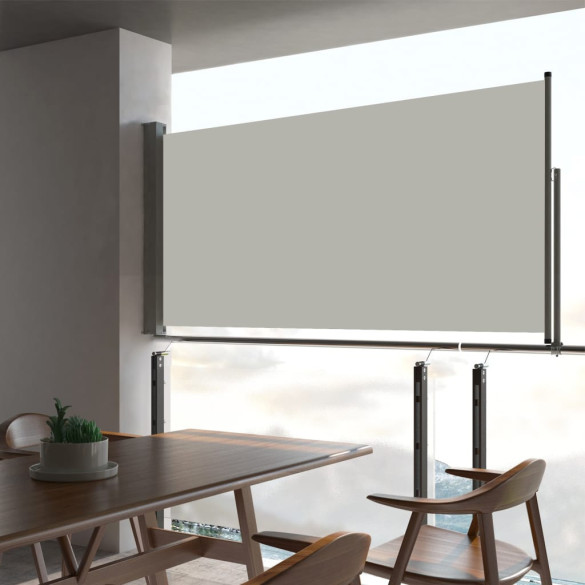 Copertină laterală retractabilă de terasă - crem - 80 x 300 cm