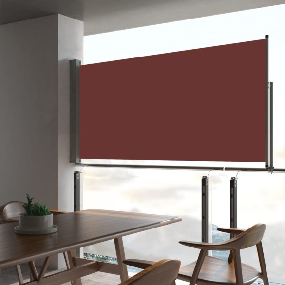 Copertină laterală retractabilă de terasă - maro - 80 x 300 cm