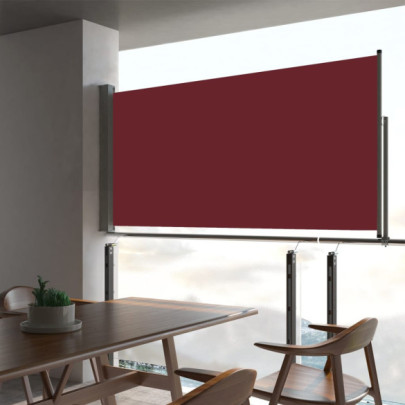 Copertină laterală retractabilă de terasă - roșu - 80 x 300 cm