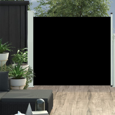 Copertină laterală retractabilă de terasă - negru - 100x300 cm