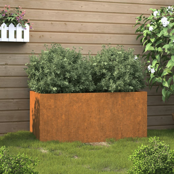 Jardinieră - 62x30x29 cm - oțel corten