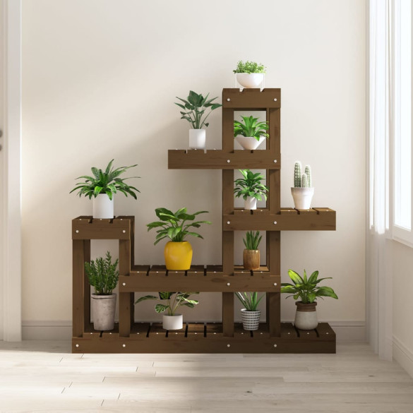 Suport pentru plante - maro - 92x25x97 cm - lemn masiv de pin