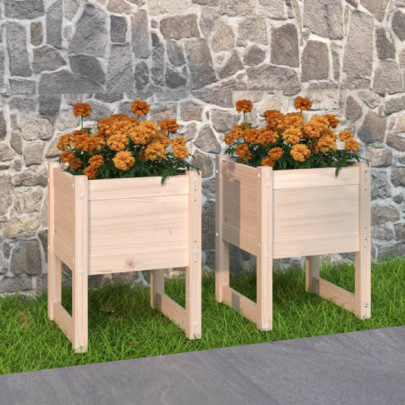 Jardiniere - 2 buc - 40x40x52,5 cm - lemn masiv de pin